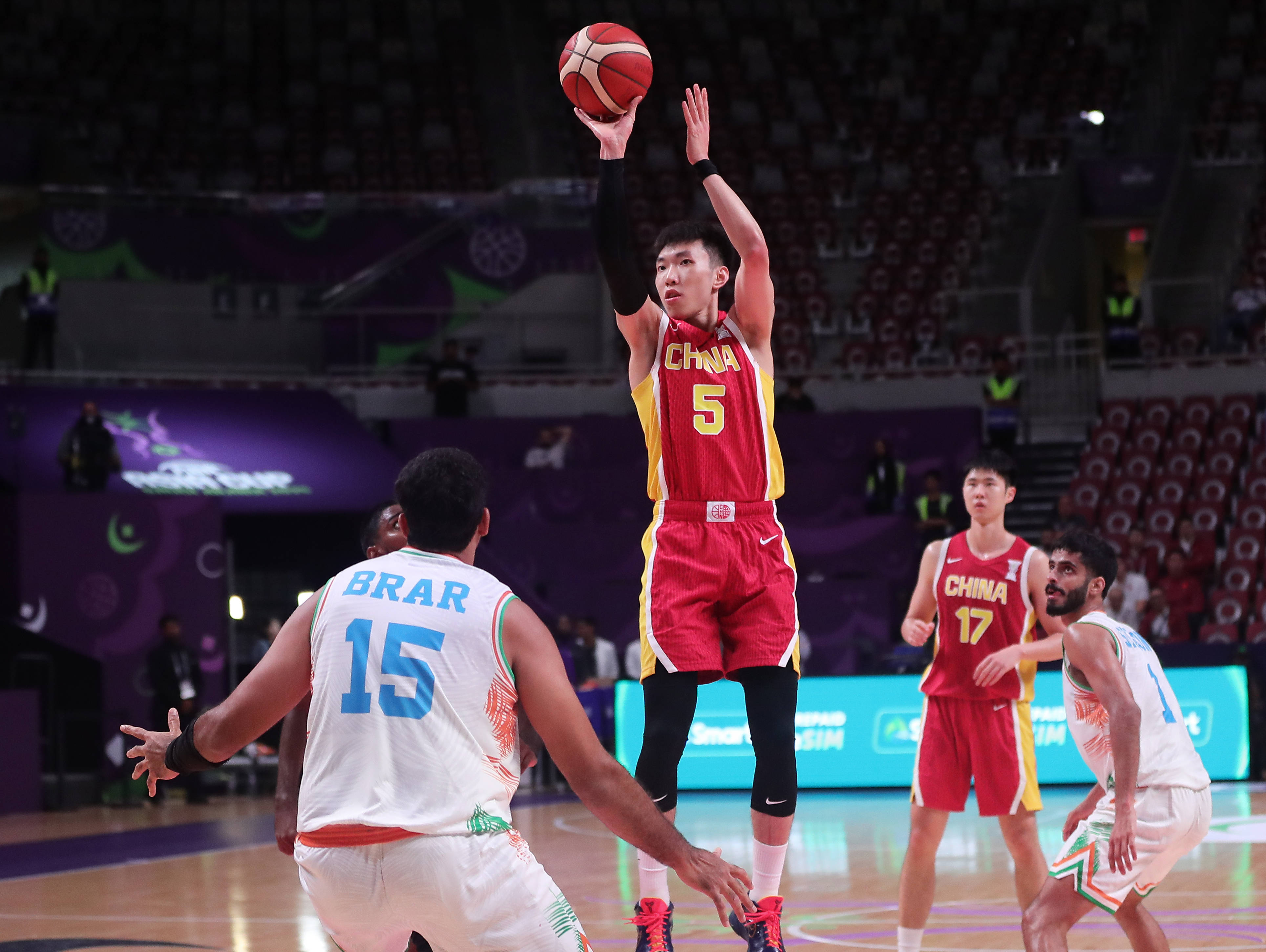 (体育)篮球——国际篮联亚洲杯:中国队胜印度队