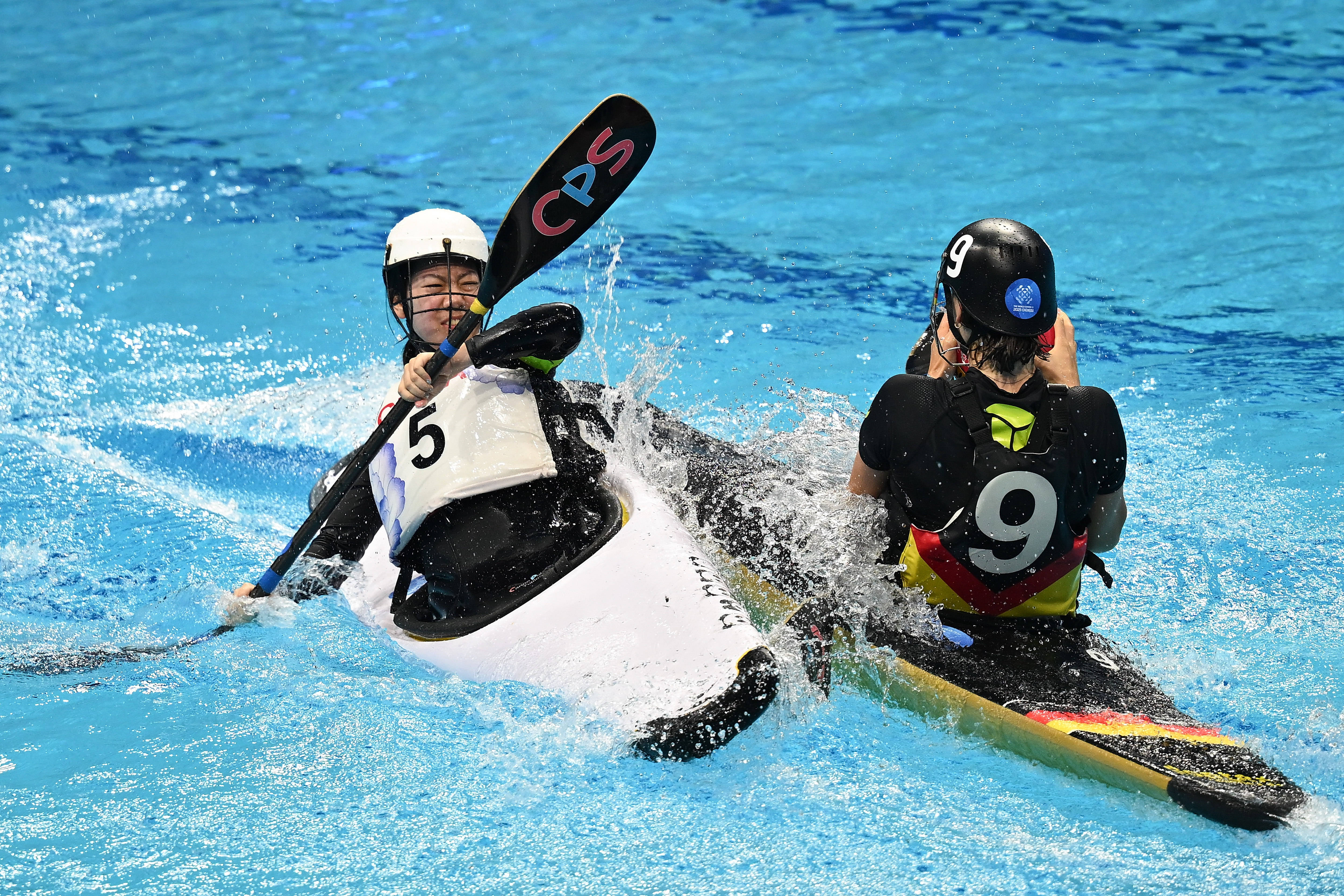 （成都世运会）皮艇球——女子预赛：中国队不敌德国队